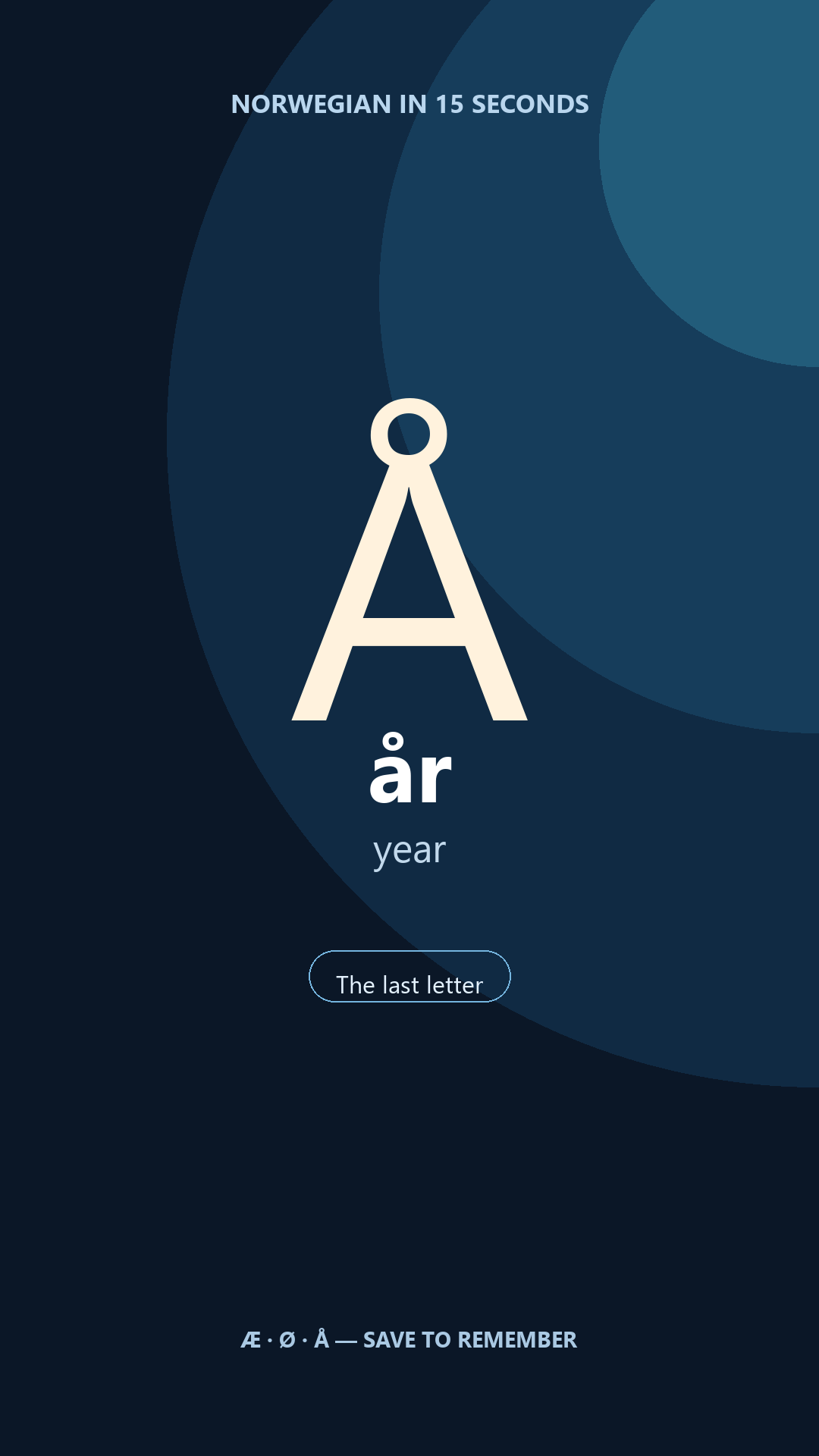 Å in Norwegian
